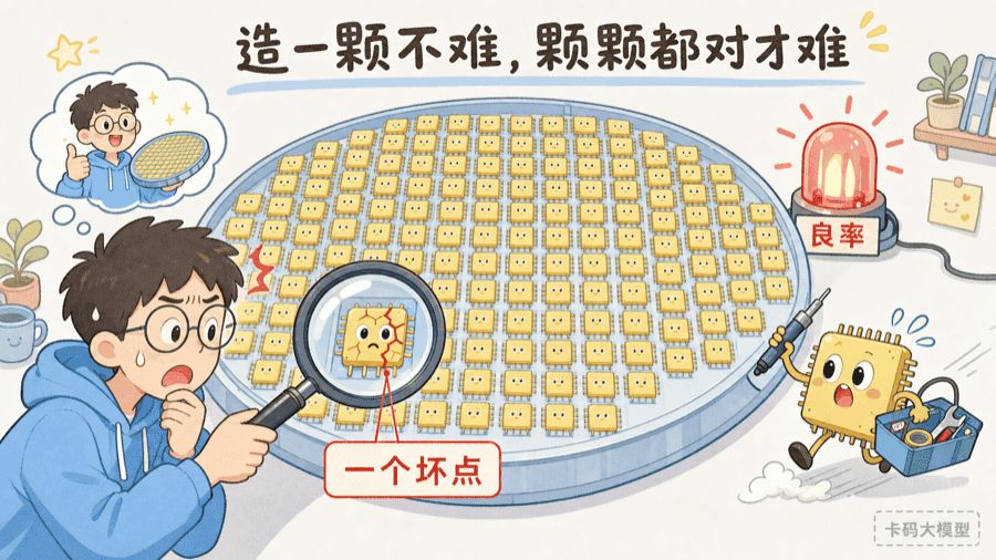 DRAM晶圆良率卡通