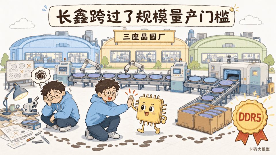 长鑫DRAM规模化量产卡通