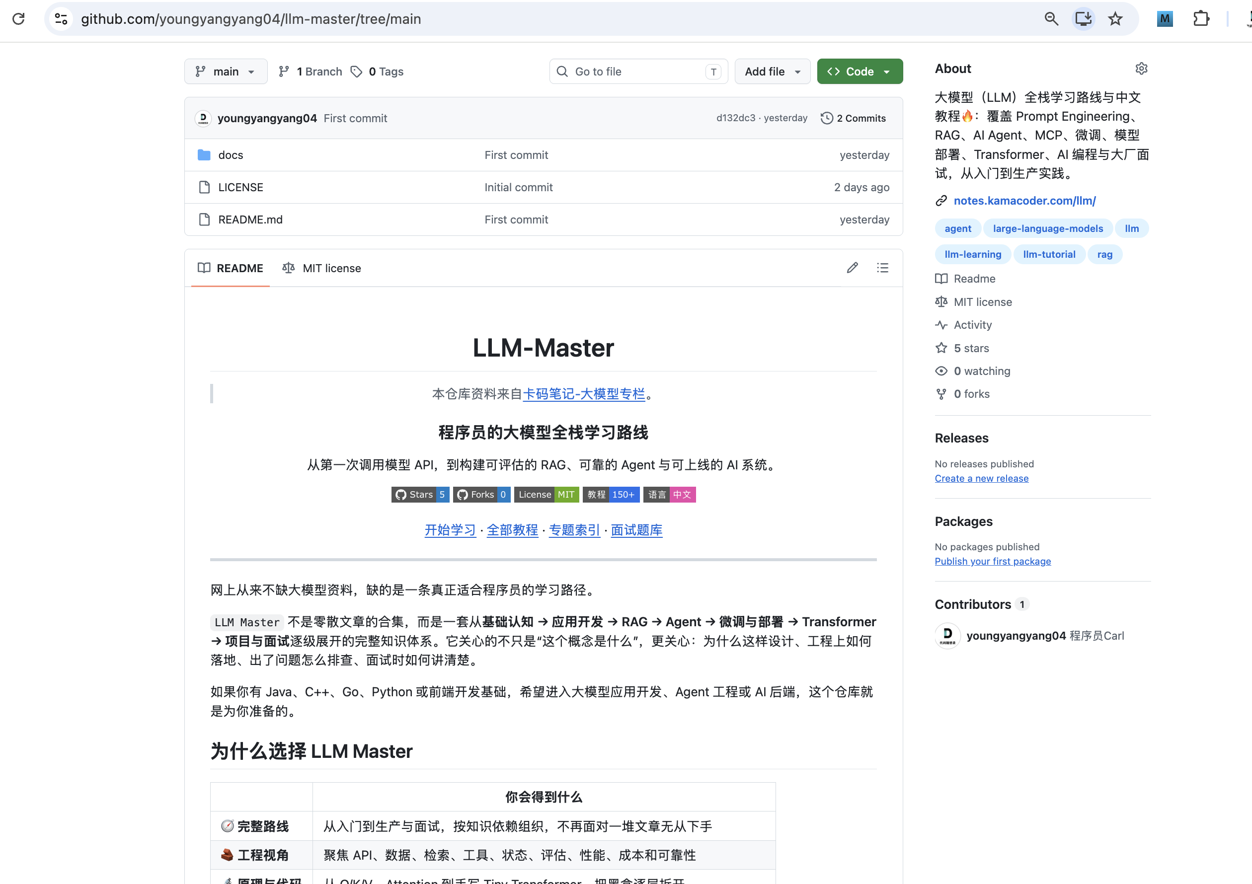 LLM Master仓库首页
